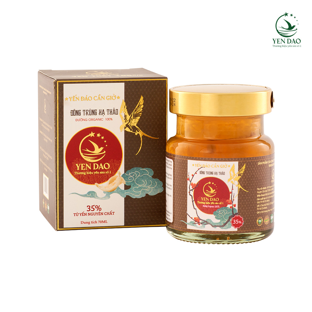 Yến Hũ Đông Trùng Hạ Thảo Tăng Cường Lưu Thông, Tuần Hoàn Máu Hộp 6-8 Hũ