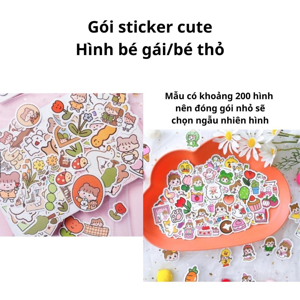 Sticker kute dán sổ, dán ốp điện thoại, dán bình nước sticker hoạt hình đáng yêu