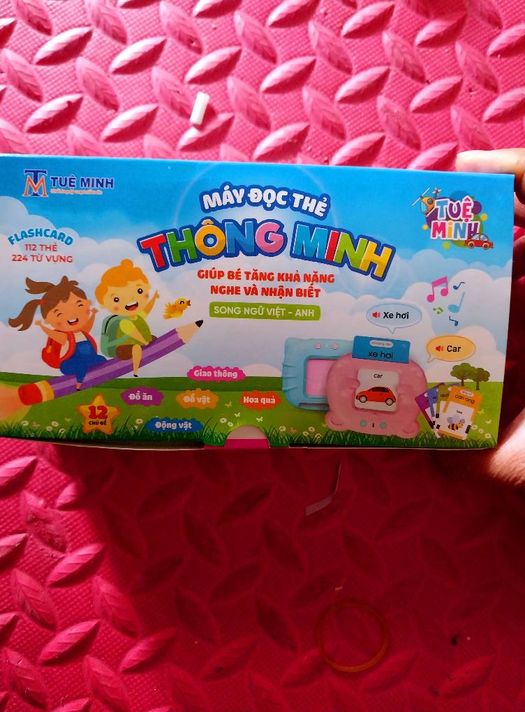 Máy đọc thẻ song ngữ Anh Việt, Máy đọc thẻ tiếng Anh loại 224 từ vựng 112 thẻ, Đồ chơi giáo dục sớm cho bé