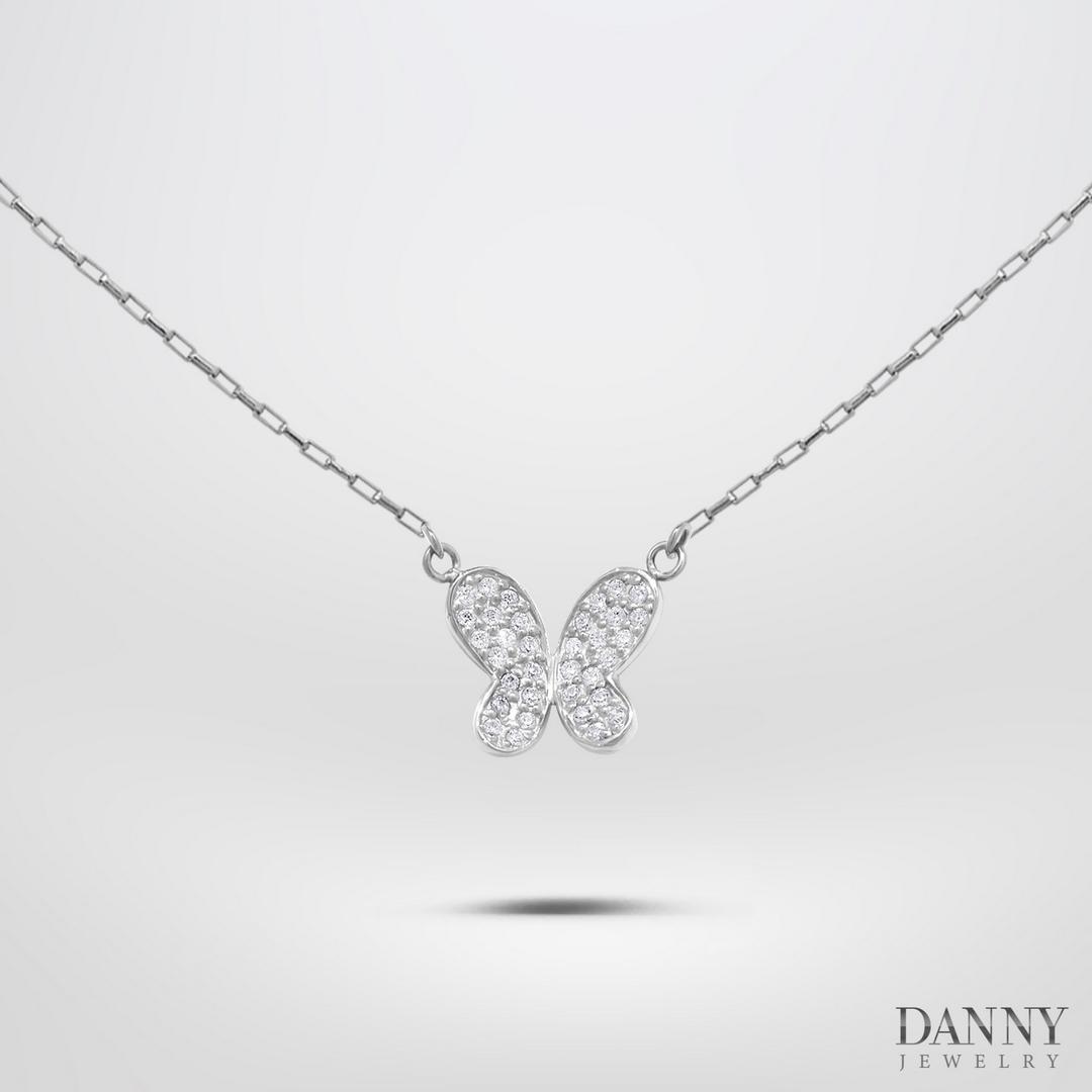 Dây Chuyền Có Mặt Danny Jewelry Bạc 925 Xi Rhodium/Vàng hồng Biểu Tượng Hình Bướm Đá CZ DM063