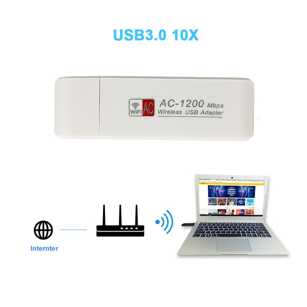 Băng tần kép USB3.0 2.4GHz / 5GHz Bộ điều hợp mạng không dây điều hợp mạng không dây WiFi Dongle với CD Tương thích với MAC AC1200M