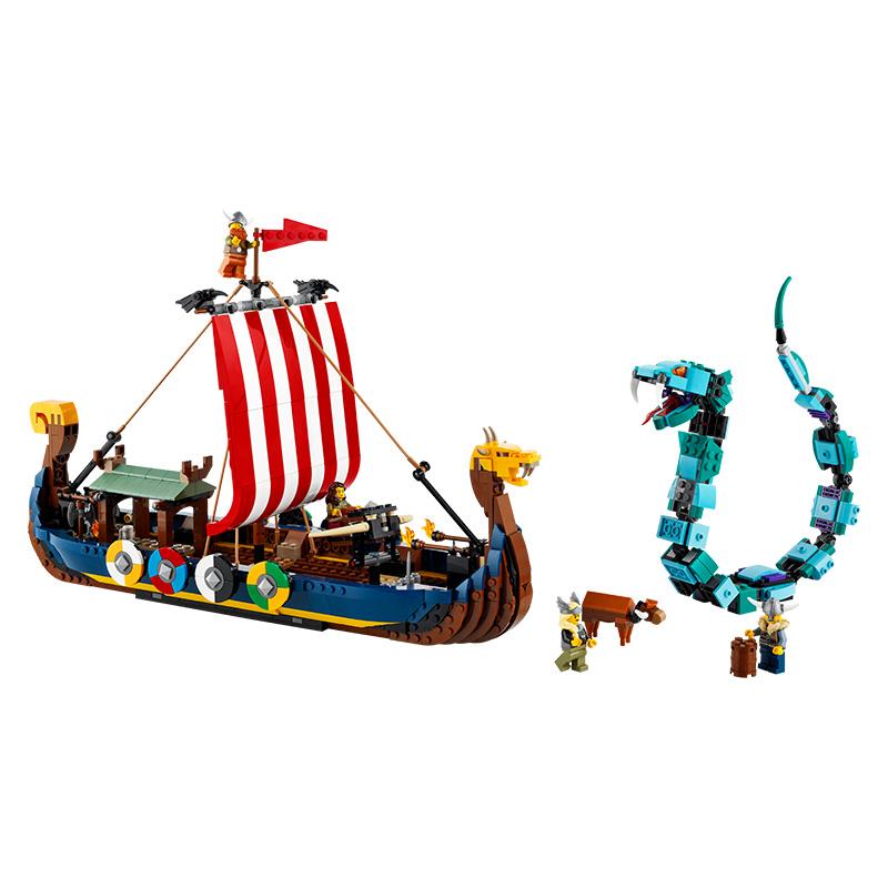 Đồ Chơi LEGO Tàu Của Người Viking Và Rắn Khổng Lồ 31132 (1192 chi tiết)