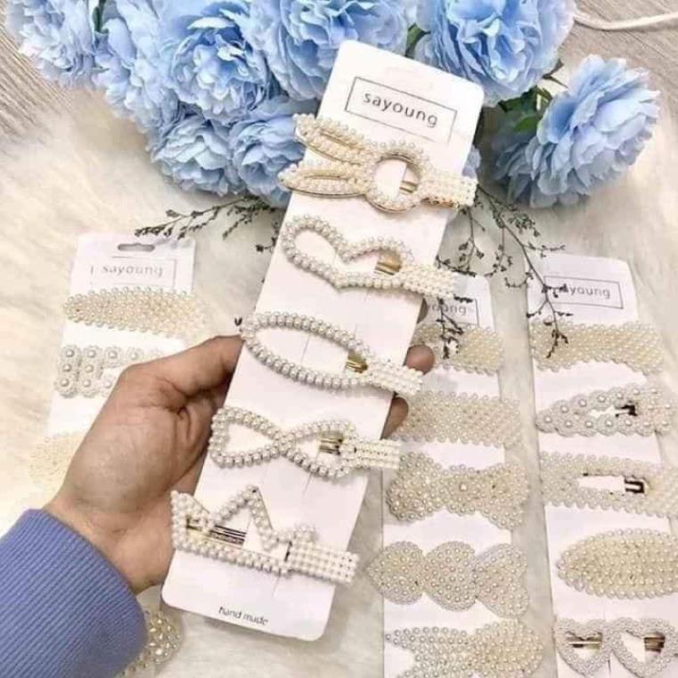 Set 20 chiếc kẹp tóc ngọc trai nhân tạo Hàn Quốc siêu xinh