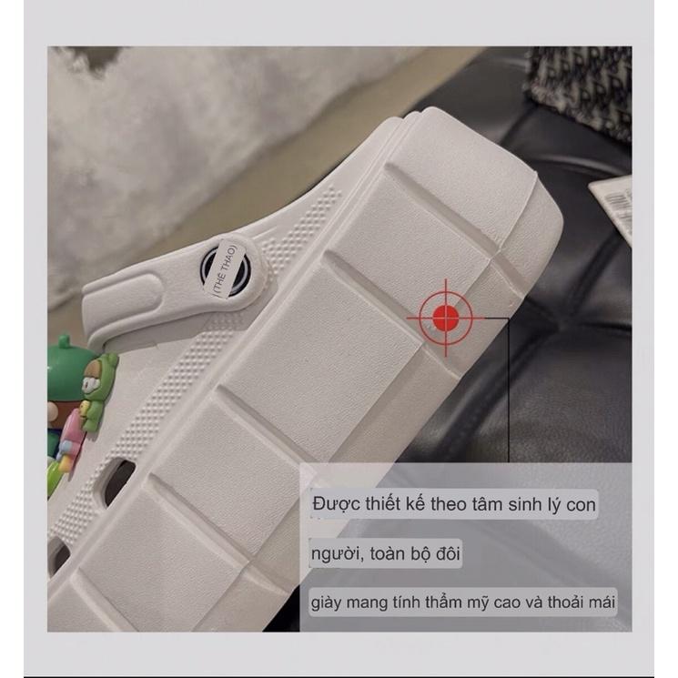 DÉP BÁNH MÌ NỮ ĐẾ CAO 6-7CM, KÈM STICKER HOT TREND STICK HÌNH NGƯỜI MẢRIO 3d