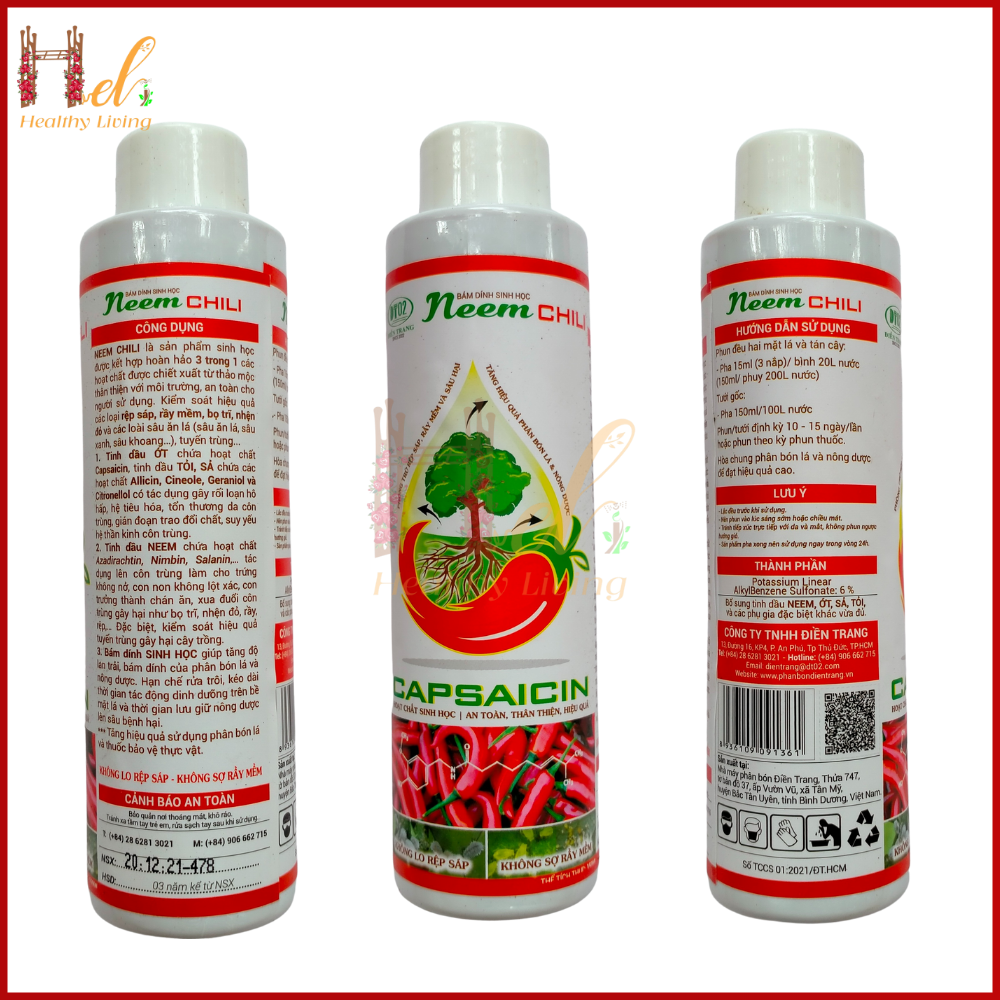 Neem Chili Chất Bám Dính Sinh Học 150ml - Điền Trang Trừ Sâu Rầy Bọ Trĩ