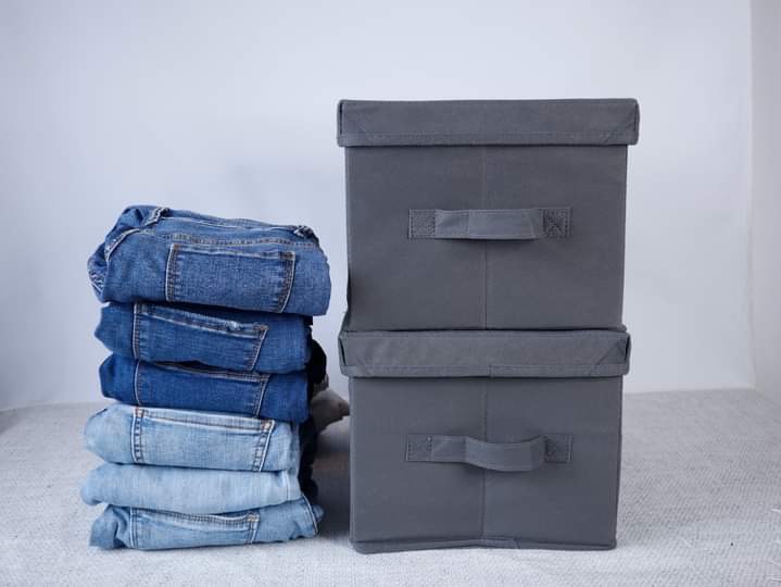 Hộp vải chia 9 ngăn đựng quần jean áo sơ mi thun cộc tay mùa hè đa năng khay túi vải cao cấp sắp xếp gọn gàng tủ đồ