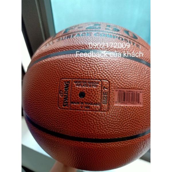 Bóng rổ Spalding TF 250 All Surface- Indoor/Outdoor- size 6 + Kim bơm bóng và túi lưới đựng bóng