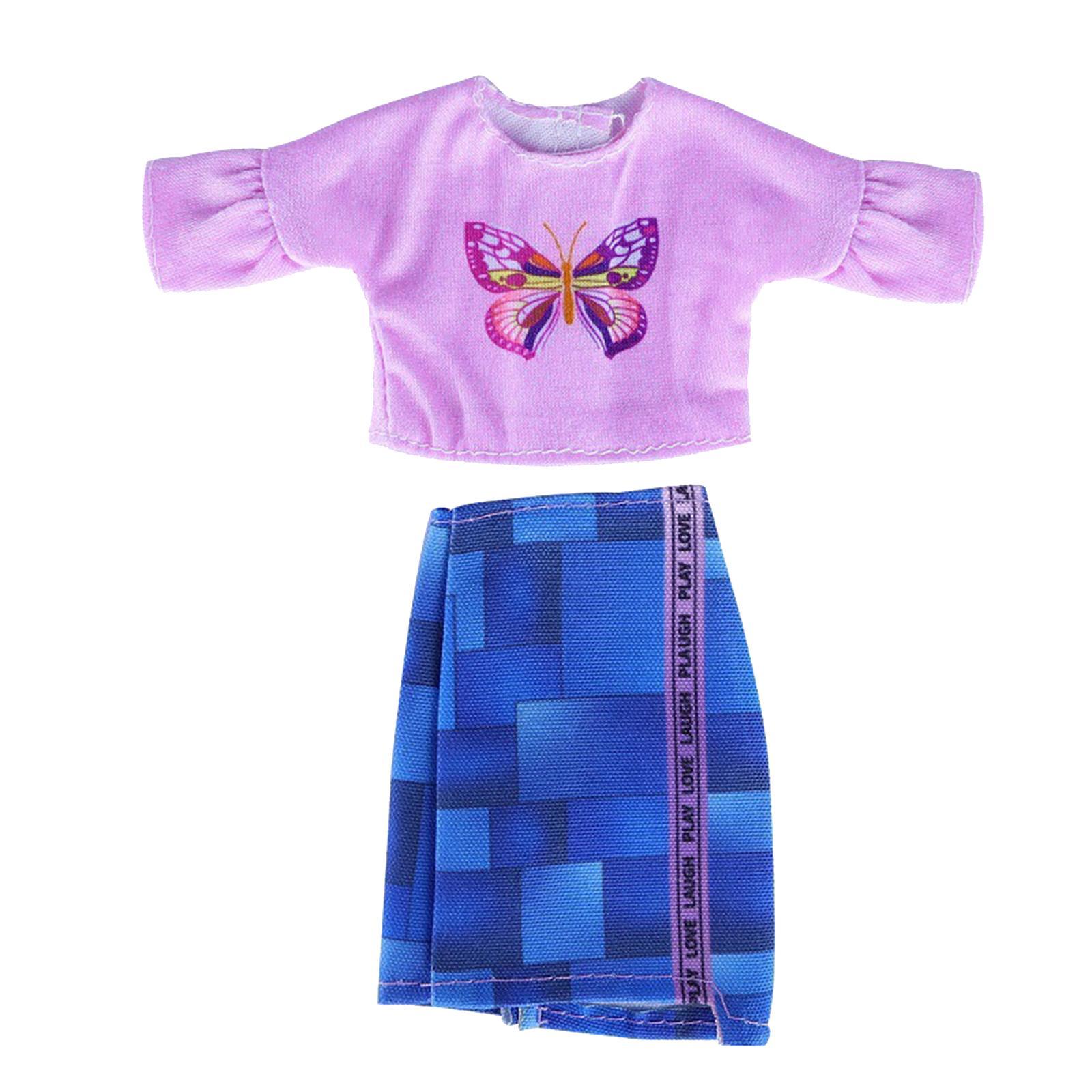2Pcs Fashion Doll Clothes Set Costumes for 12inch Baby Doll Dress up Costume