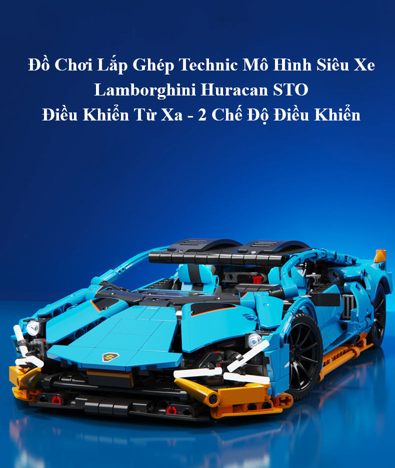 Đồ Chơi Lắp Ghép Technic Xe Lamborghini Huracan STO Với 1261 Chi Tiết, Đồ Chơi Điều Khiển Từ Xa, Đồ Chơi Mô Hình Siêu Xe Lamborghini Huracan STO - Chính Hãng BABYBOSS.