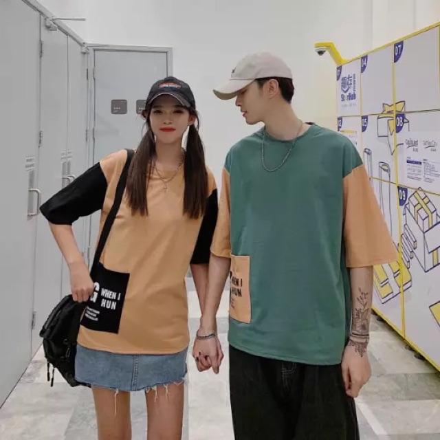 Couple Áo Phông Siêu Xinh Túi Dưới To