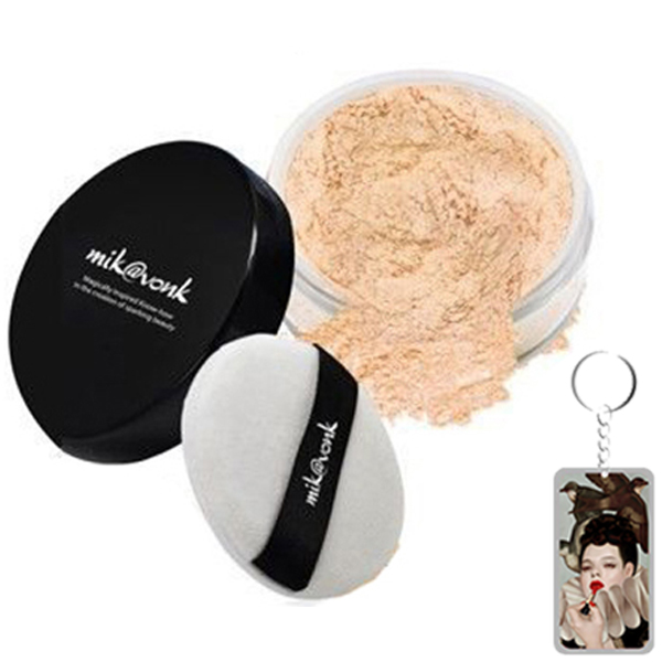 Phấn phủ bột kiềm dầu Mik@vonk Blooming Face Powder Hàn Quốc 30g NB01 # Natural Beige Pearl tặng kèm móc khoá