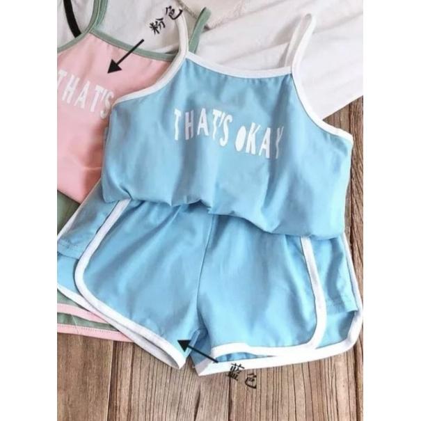 Đồ Bộ Bé Gái 2 Dây Chất Cotton