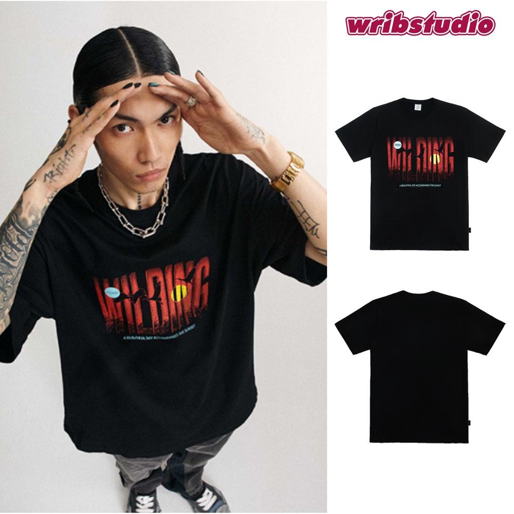 Áo thun đen basic phong cách đơn giản cá tính vintage streetwear 2022 wrib wilding