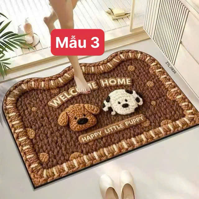 Thảm Lót Chân Hoạt Hình Dễ Thương Giả Dệt Diatom Bùn – Thảm Thấm Hút Nước Chống Trơn Trượt Dùng Phòng Tắm, Cửa Ra Vào - HÀNG CHÍNH HÃNG MINIIN