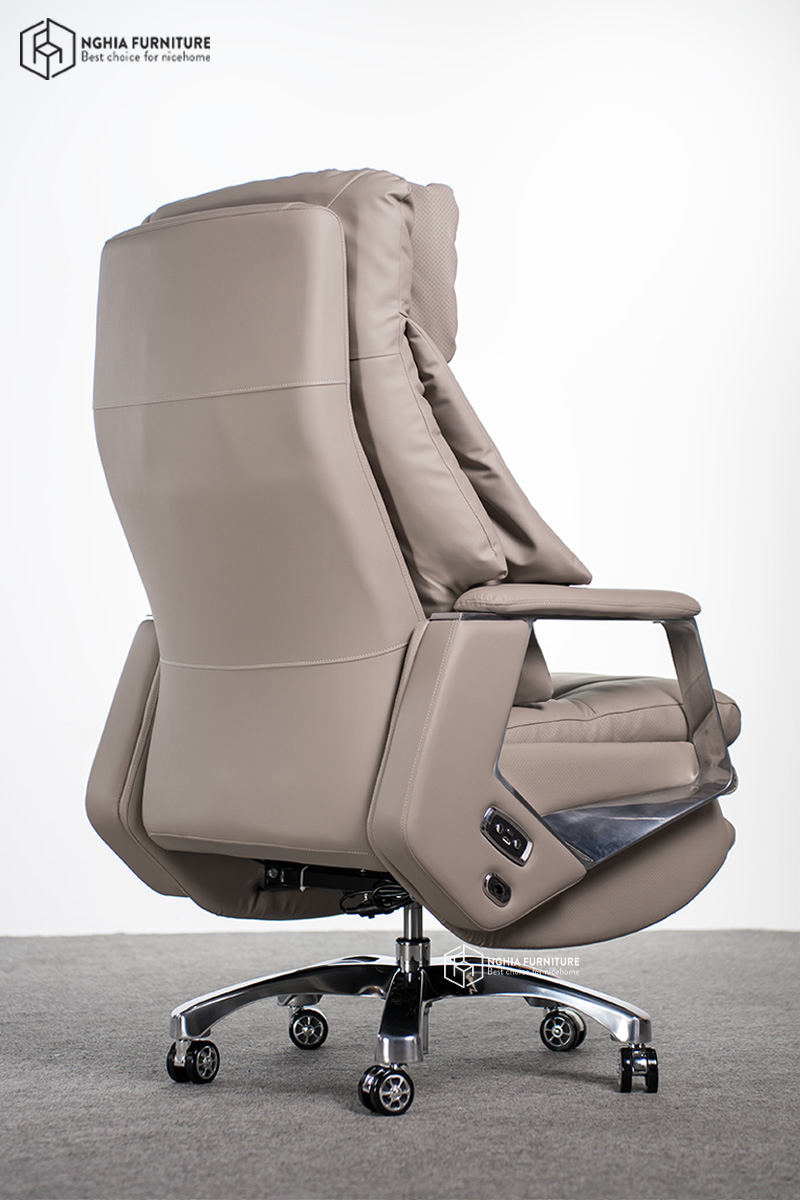 Ghế giám đốc Nghia furniture Master pro 3, Da b ò, lưng công thái học, BH 3 năm