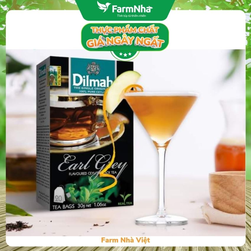 Trà Dilmah Earl Grey (Trà Bá Tước Anh Quốc) túi lọc 30g 20 túi x 1.5g - Tinh hoa trà Sri Lanka