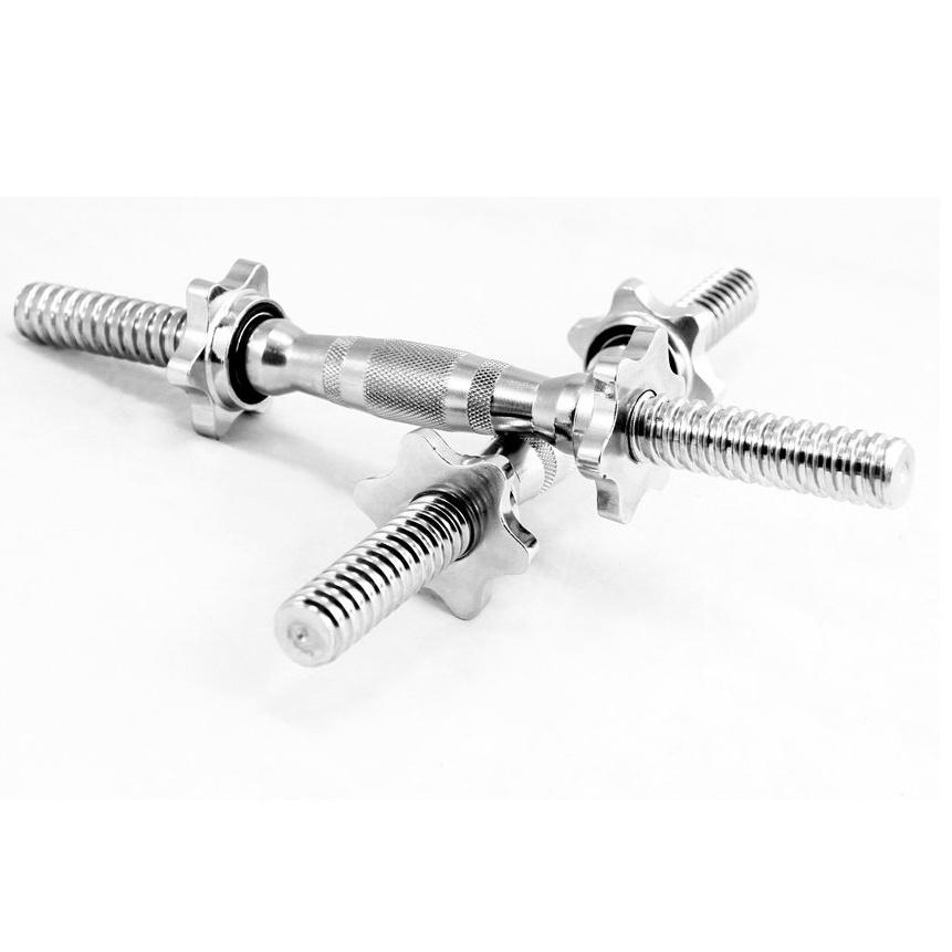 Bộ 2 đòn tập tạ ngắn tay bầu 38cm xi mạ inox Reefit