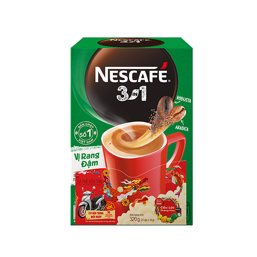 [Cào Trúng Thưởng Tết] Nescafé 3in1 Vị Rang Đậm (16g X 20 Gói) - Phiên Bản Tết 2024