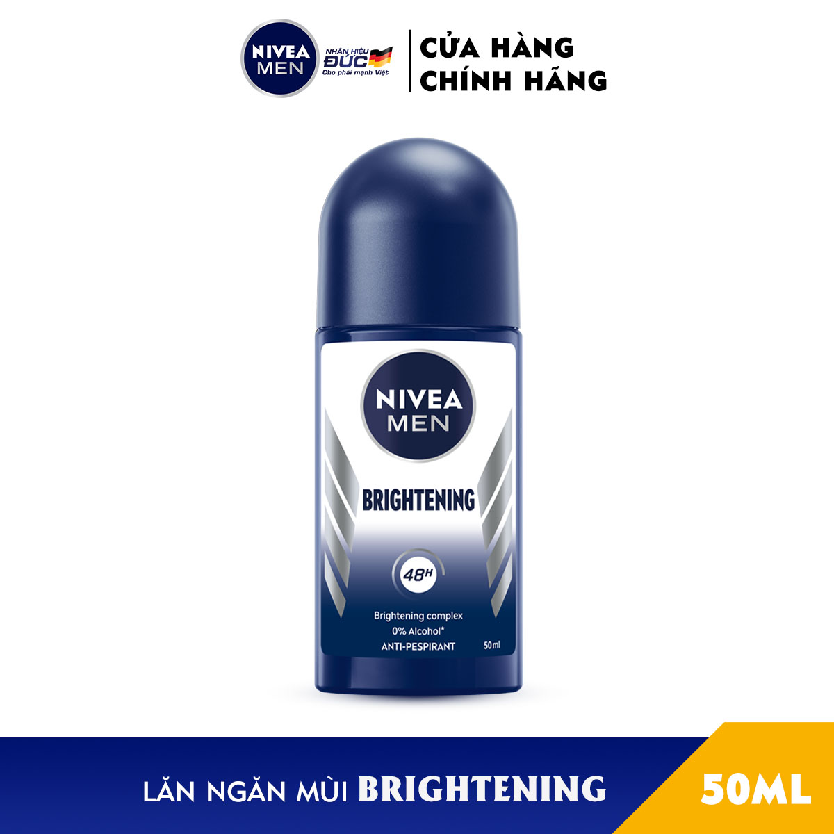 Lăn Ngăn Mùi NIVEA MEN Whitening Sáng Da (50ml) - 83748