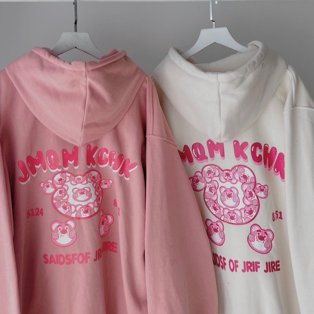 Áo Hoodie Chữ Fzob BEAR GẤU Phối Túi - FREESHIP - Khoác Nỉ Có Nón Mũ 2 Lớp Rộng Unisex Cặp Đôi Nam Nữ Siêu Xinh