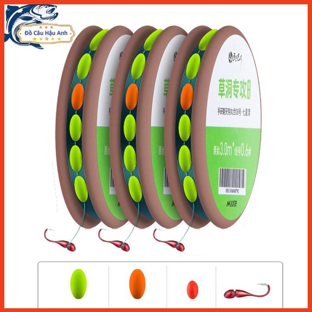 Dây trục câu đài có sẵn phao câu và lưỡi giả mồi giun DC4-B