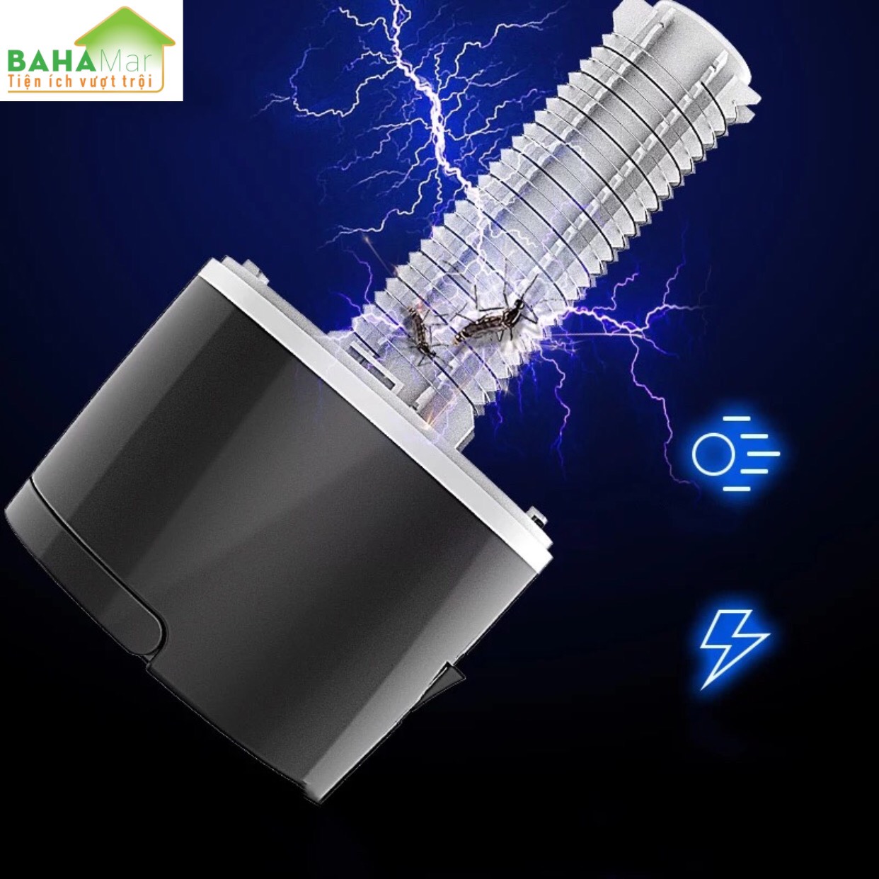 ĐÈN DIỆT MUỖI - DIỆT CÔN TRÙNG ĐA CHỨC NĂNG SẠC ĐIỆN "BAHAMAR" diệt muỗi bằng ánh sáng xanh thu hút muỗi bay vào và tiêu diệt , ngăn ngừa bệnh dịch do muỗi và côn trùng