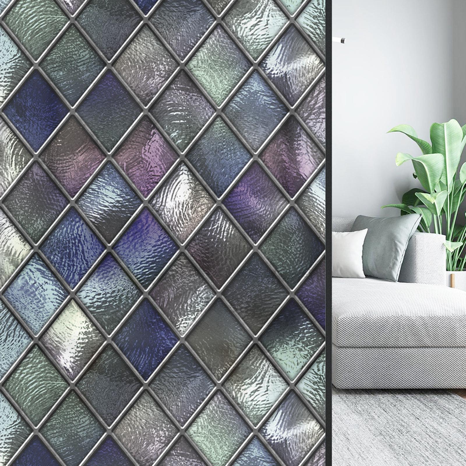 Privacy Window Film Home Anti Stained Glass Bathroom DIY Window Decals
