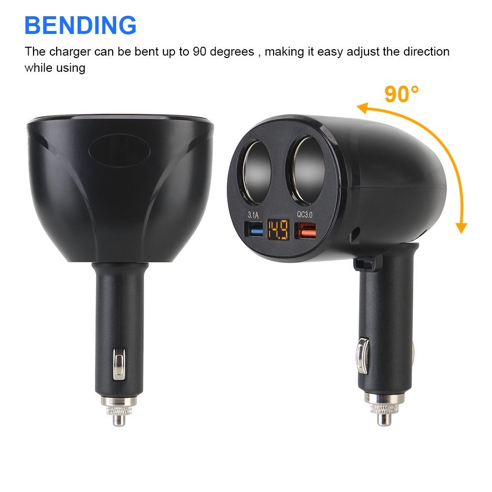 Tẩu sạc 2 cổng USB 3.0 có màn hình hiển thị đèn LED cho điện thoại/máy tính bảng