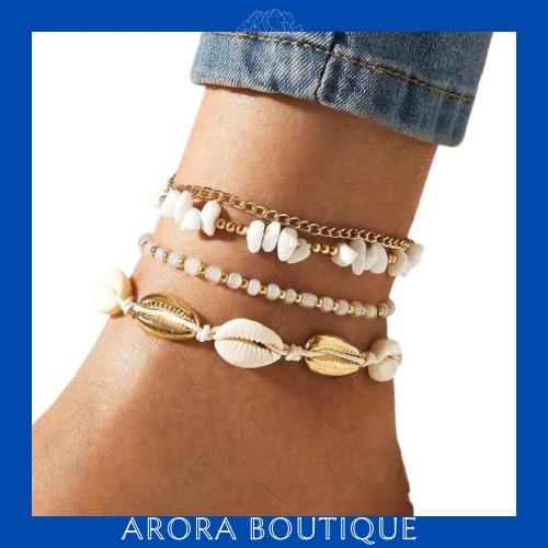 Set 4 vòng lắc chân xinh hình con ốc phong cách âu mỹ - Arora boutique