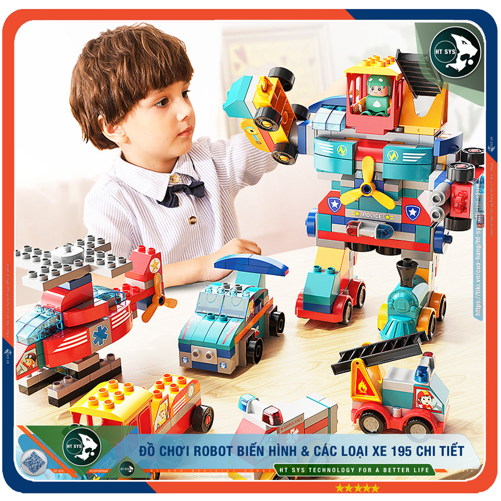Robot Biến Hình - 195 Chi Tiết, Chất Liệu ABS Cao Cấp - Đồ Chơi Lắp Ráp HT SYS Giúp Bé Phát Triển Trí Tuệ - Hàng Chính Hãng