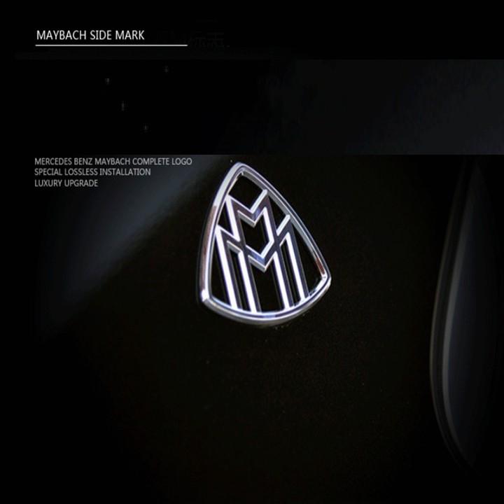 Bộ 2 chiếc logo biểu tượng Maybach Inox cao cấp dán hông xe G80707 (Chất liệu hợp kim cao cấp)