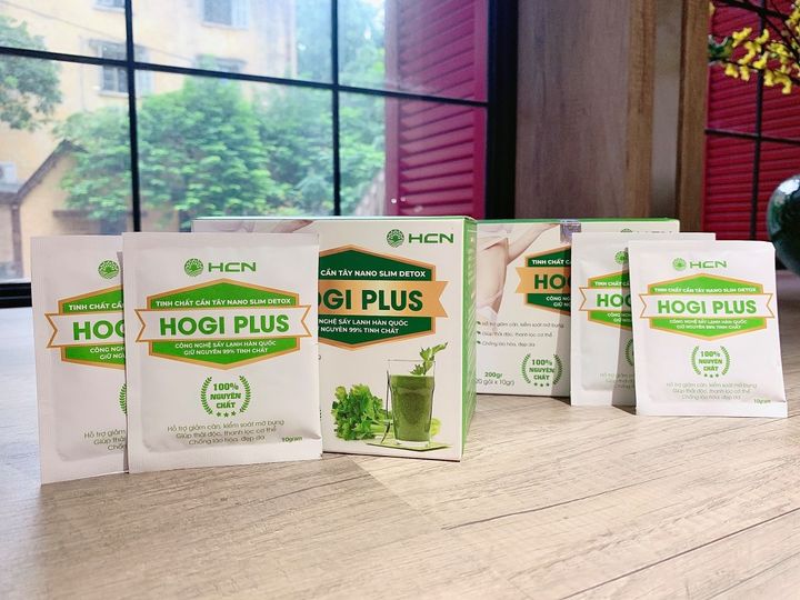 Tinh Chất Bột Cần Tây Nano Slim Detox Hogi Plus Kết Hợp Với Tinh Chất Sâm Tố Nữ Làm Đẹp Da, Hỗ Trợ Giảm Cân Thanh Lọc Giải Độc Cơ Thể Hộp 20 gói/200g