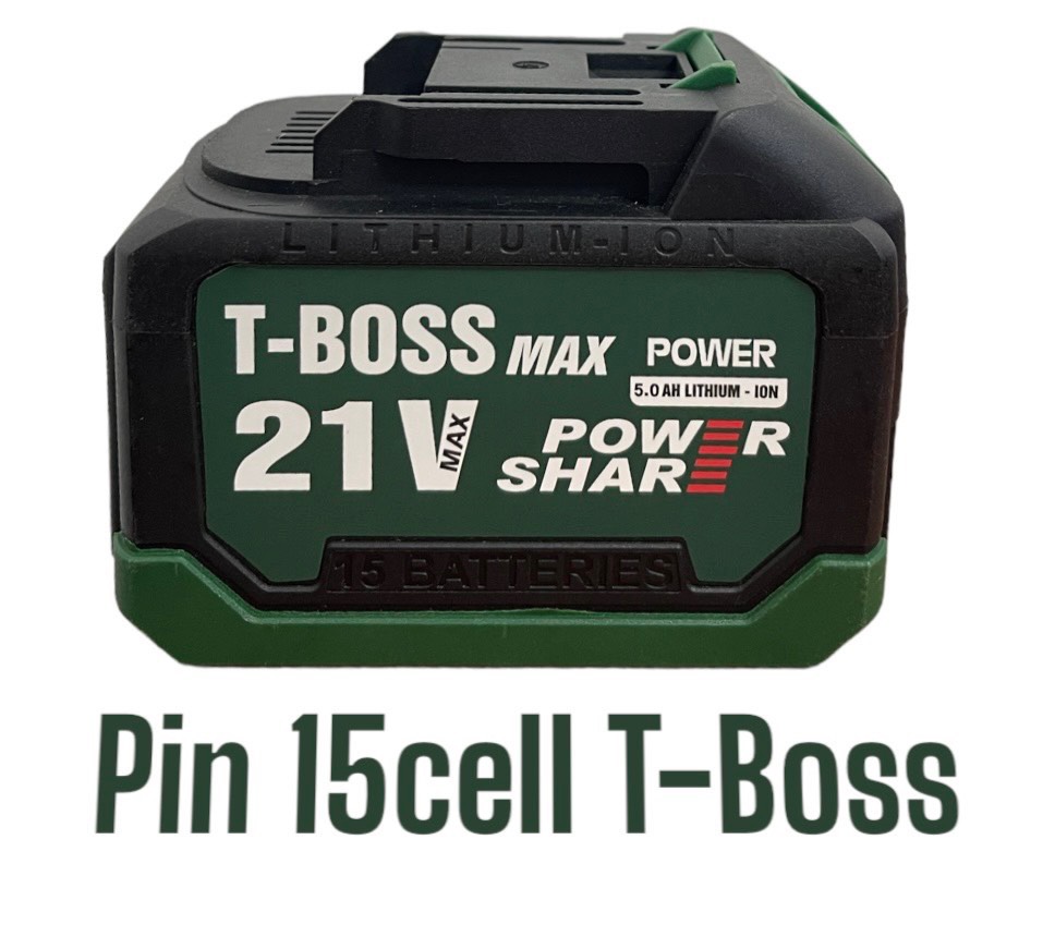 Pin khoan siết ốc 15 cell t-boss chân pin phổ thông