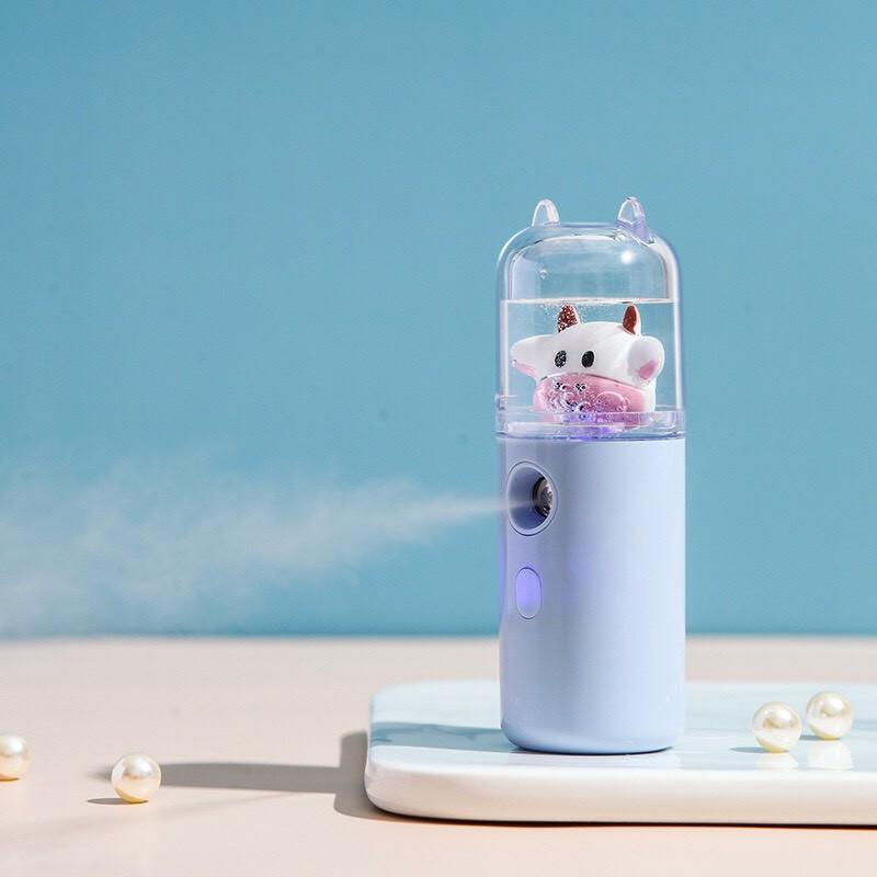 Máy Phun Sương Tạo Ẩm Xông Hơi Mặt NaNo Mini Cầm Tay Hỗ Trợ Dưỡng Da Cấp Nước Hình Thú Đáng Yêu