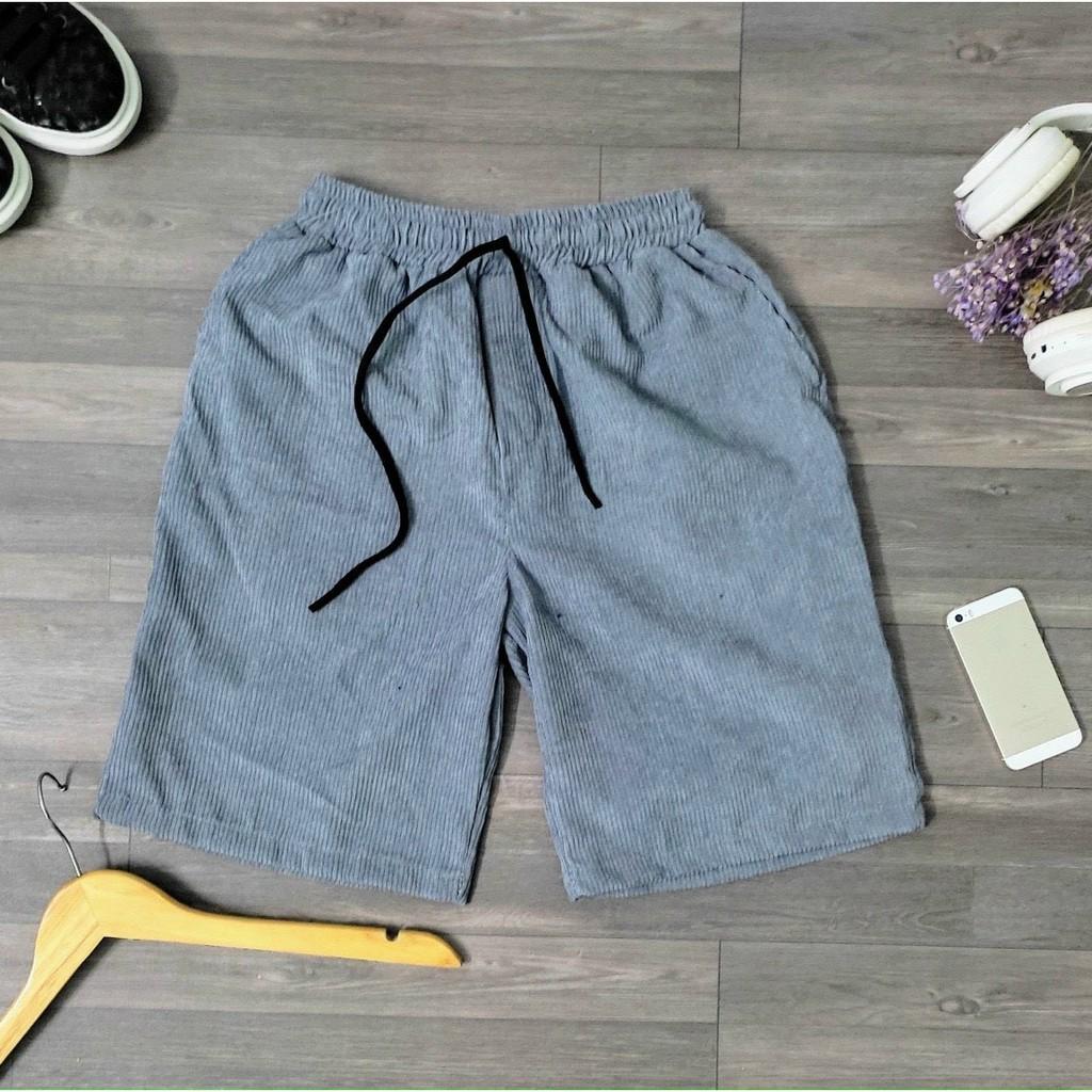 Quần Short Đùi Nhung Tăm Unisex nam nữ phong cách ulzzang Chất Mát Mẻ, Trẻ Trung