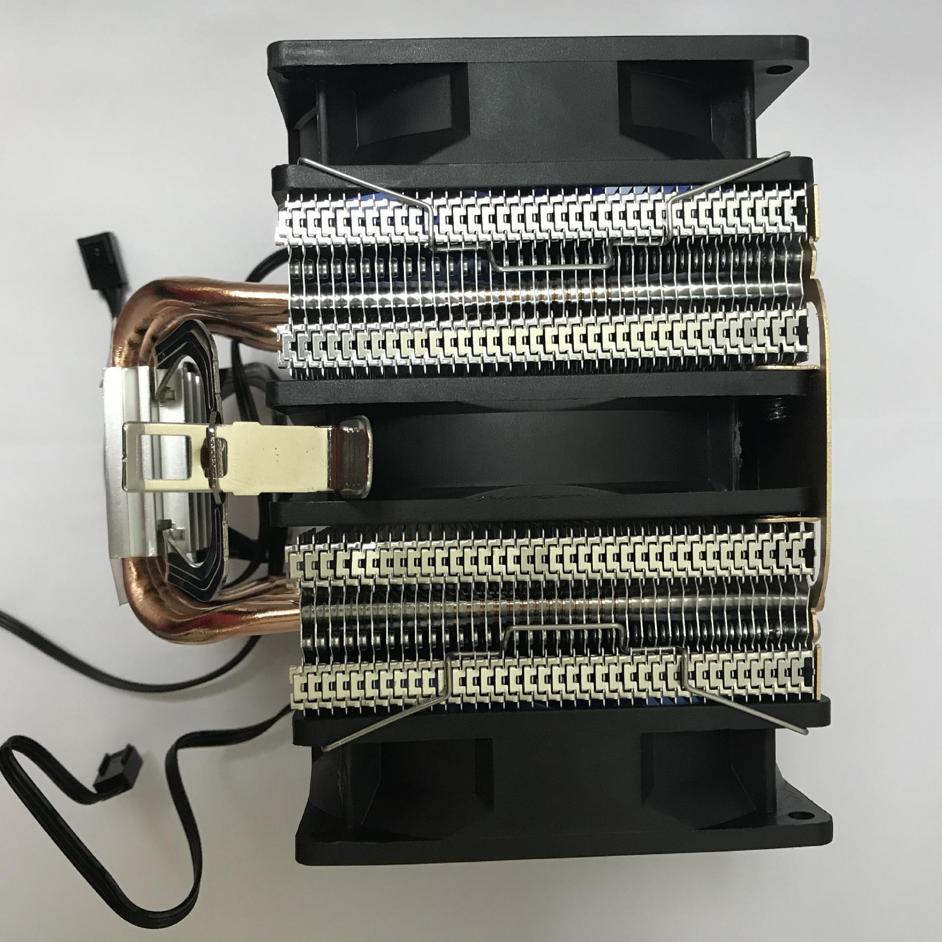 Khuyến mãi 4 tháp đôi ống đồng quạt tản nhiệt CPU quạt đôi 3 quạt có đèn phát sáng tản nhiệt cực mạnh