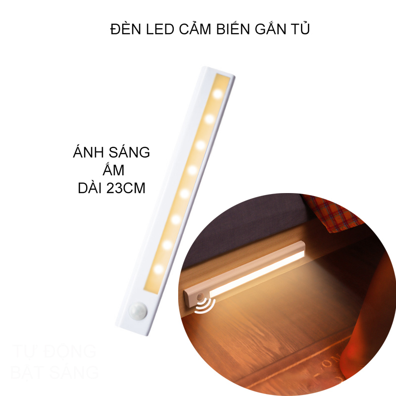 Đèn led cảm biến hồng ngoại D302A gắn tủ quần áo, bếp, gường, hành lang, cửa phòng, kho