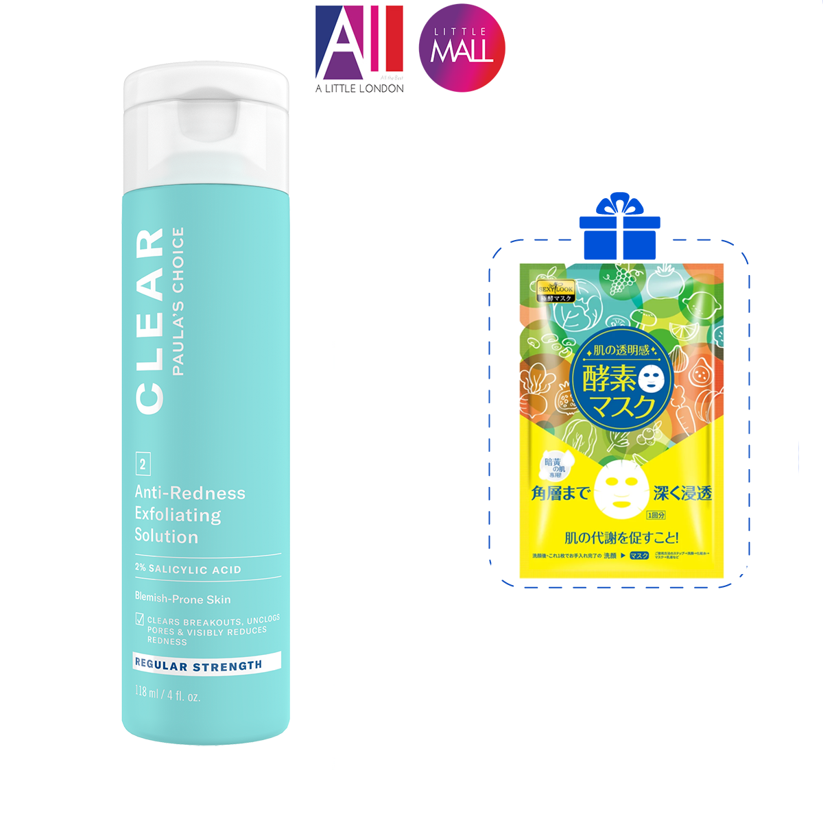 Tinh chất giảm mụn Paula's Choice clear regular strength anti-redness 2% BHA TẶNG mặt nạ Sexylook (Nhập khẩu)