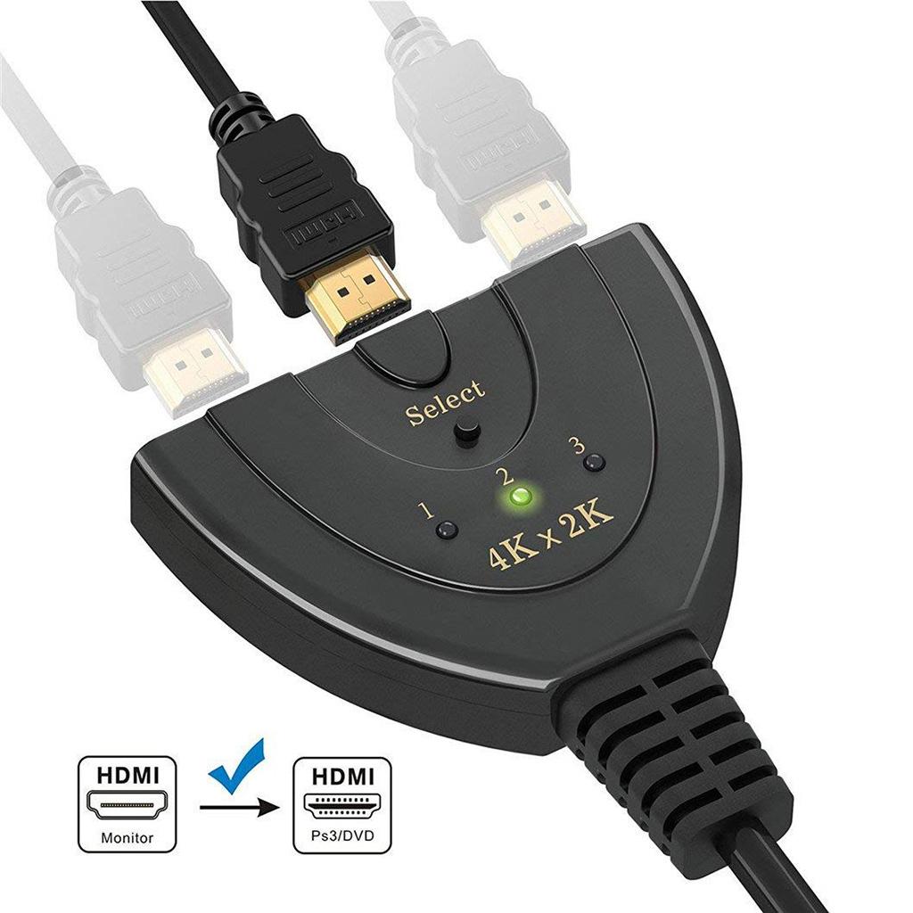 3 Port Auto HDMI Switch Switcher Splitter Hub Box Adapter HD 4K X 2k HDTV