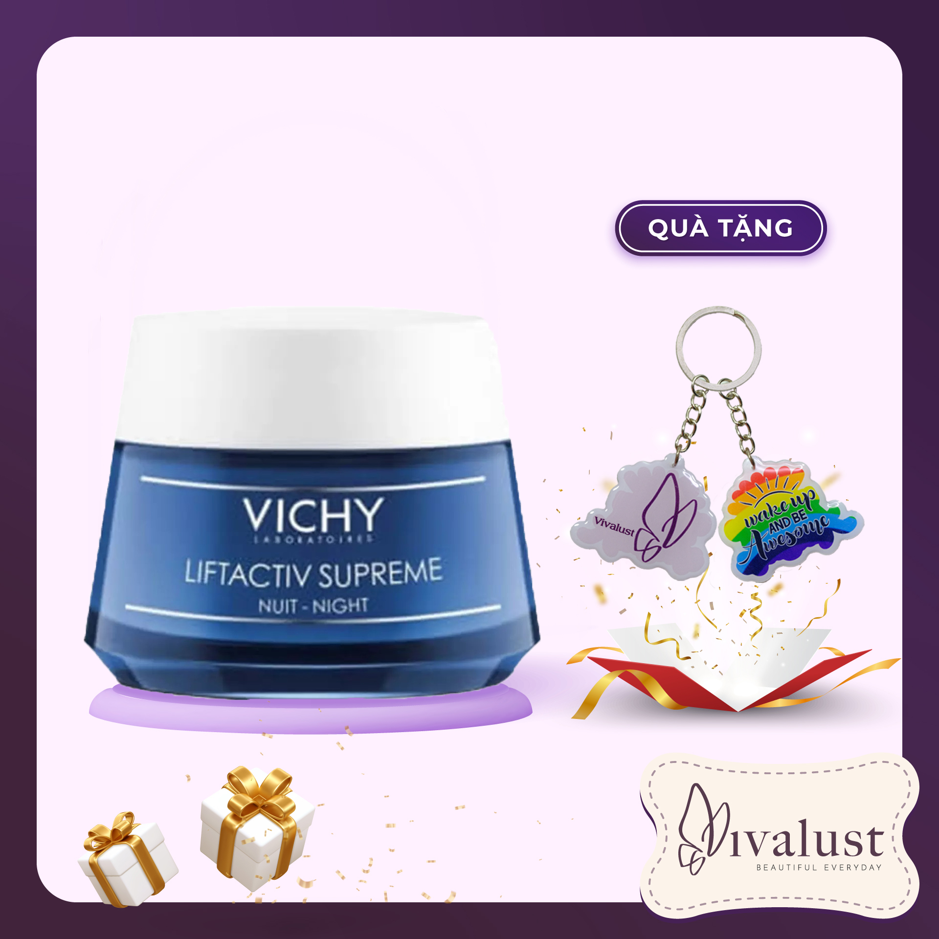 Kem Dưỡng Chống Nhăn Và Săn Chắc Da Ban Đêm VICHY Liftactiv Night Supreme (50ml) + Quà Tặng