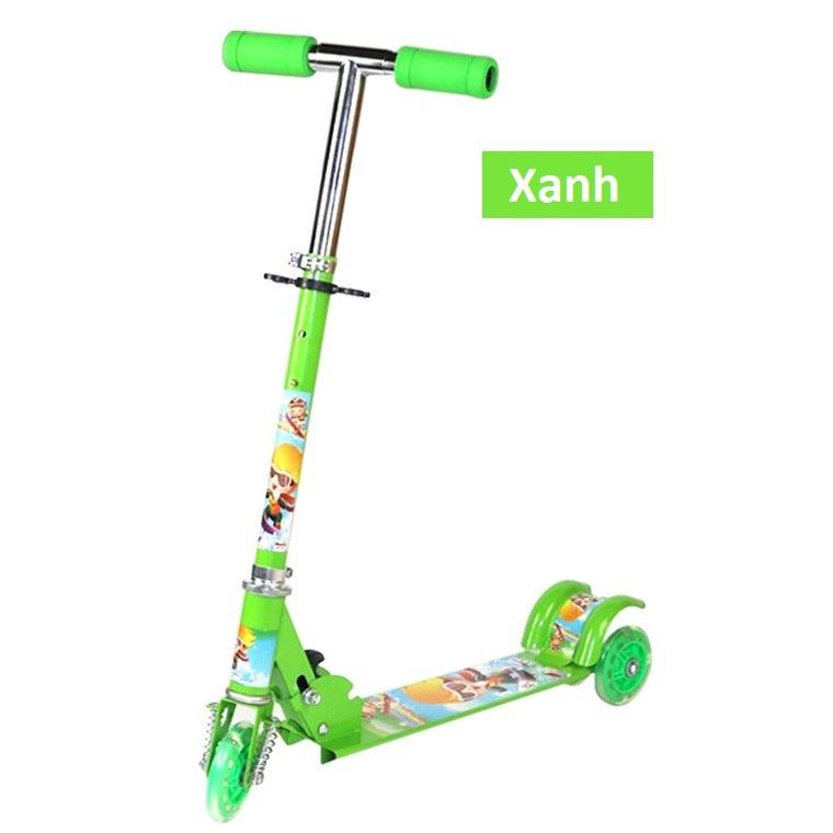 Xe trượt Scooter 3 bánh có đèn phát sáng cho bé, bảo hành 6 tháng, xe scooter khung sắt chắc chắn