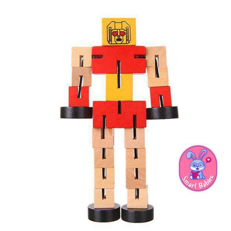 Đồ chơi robot biến hình bằng gỗ cho bé