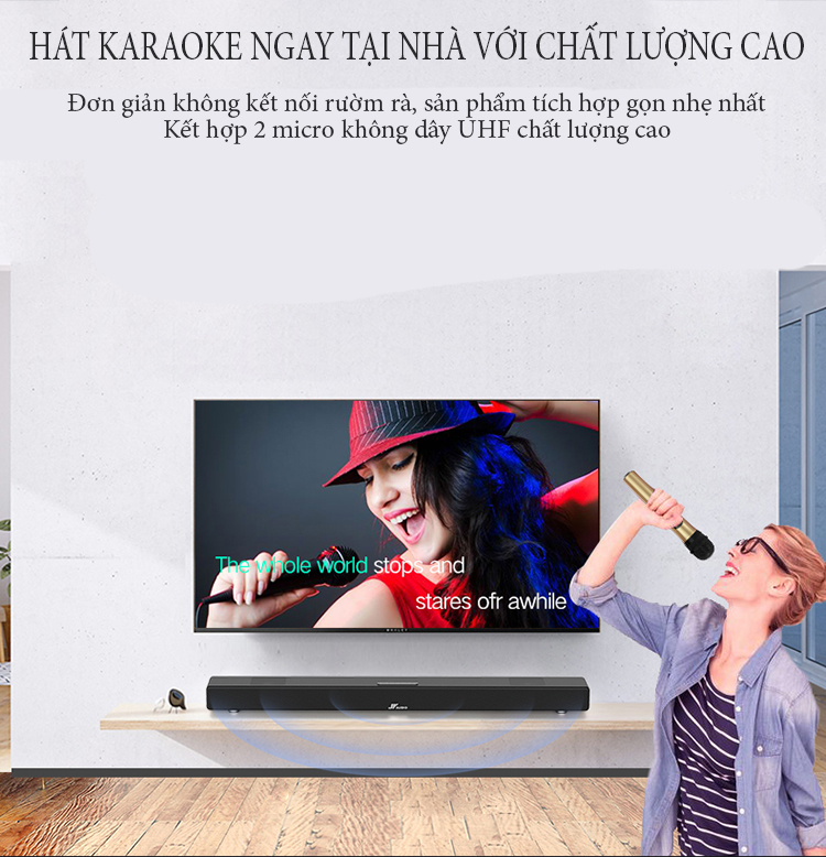 Bộ loa thanh karaoke youtube trên tivi smart SR100 -K ( Hàng nhập khẩu )