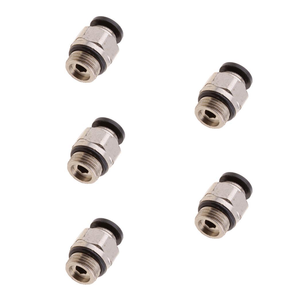5 Pieces DPC-G-C4/C6/C8/C10 Air Water Hose Tube Straight Push In Pneumatic Fittings 4mm 6mm 8mm 10mm