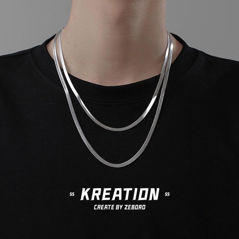 Dây chuyền nam nữ titan cao cấp đẹp sang trọng mì trangsucpt kích cỡ 4mm màu trắng PTDCNA43