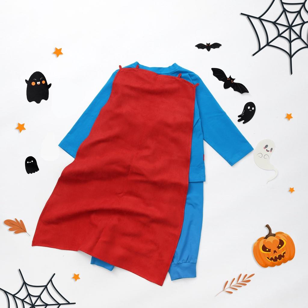 Đồ bộ Halloween bé trai ILABY set siêu nhân kèm kèm áo choàng chất liệu thun cotton