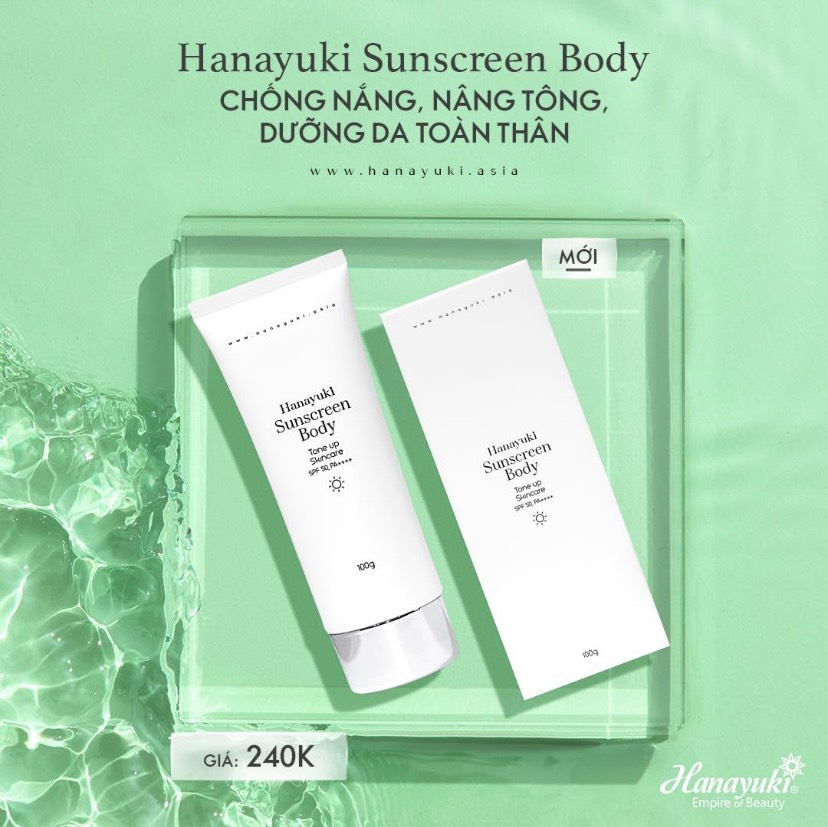 Kem Chống Nắng Hanayuki Sunscreen Body Nâng Tông Dưỡng Trắng SPF 50+/PA++++