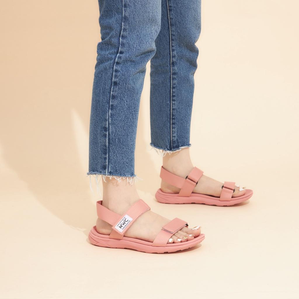 Giày MWC 2910 - Giày Sandal Đế Bằng, Giày Sandal Quai Ngang Vải Dù Đế Bằng Cực Đẹp