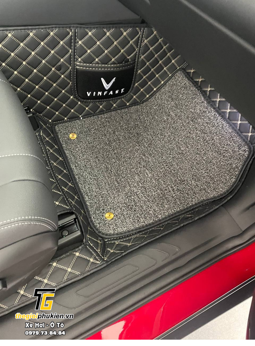 Thảm sàn, lót sàn Da 6D cao cấp cho Vinfast VF8 2022