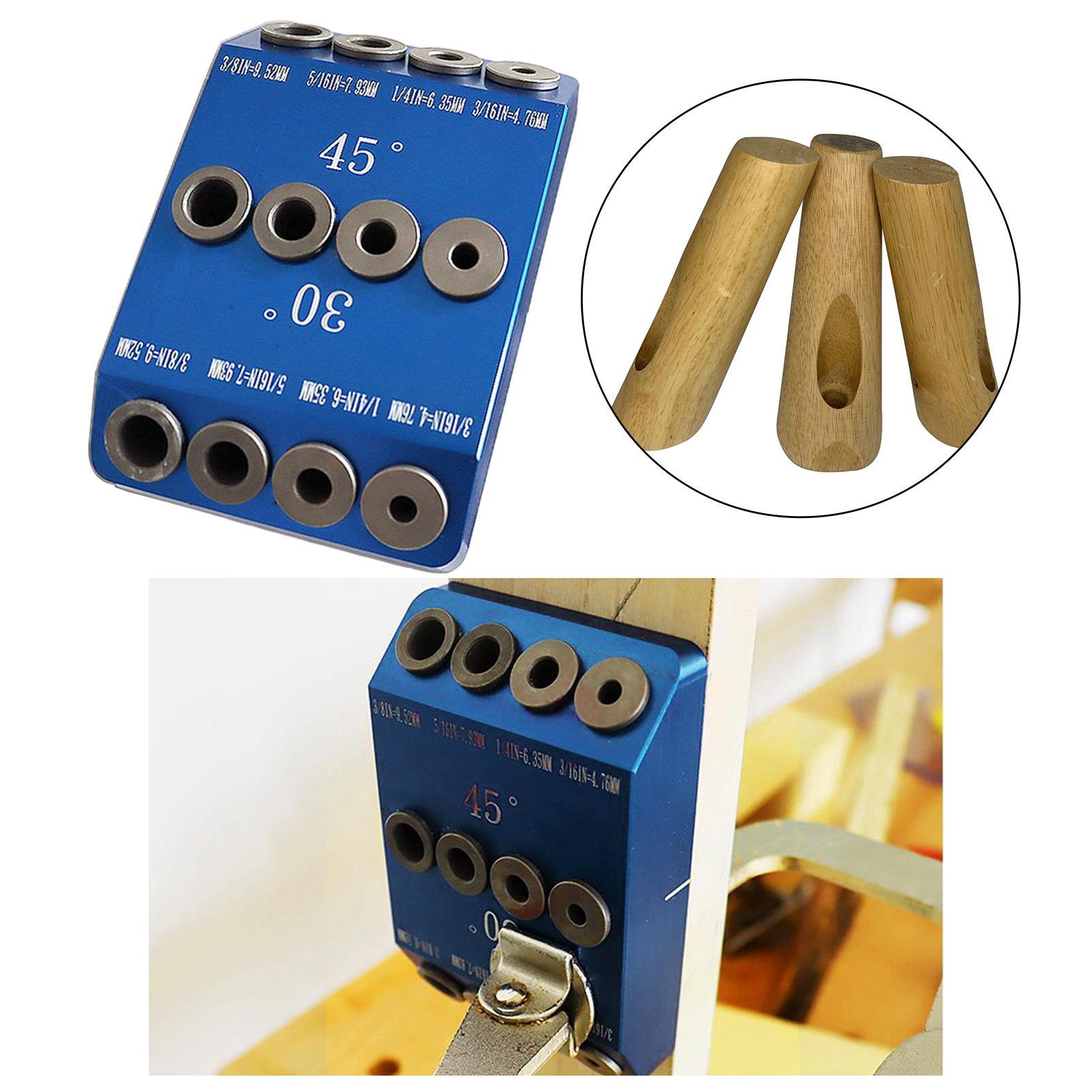 30/45/90 Degree Angle Oblique Pocket Hole Jig British Drill Guide Dowel Jig Kit Wood Drill Locator for Wood Jointing